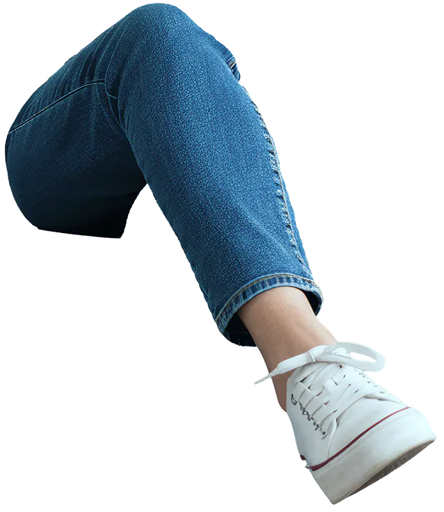 Hero image overlapping leg